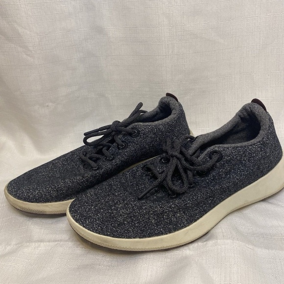 Allbirds Mens Wool Runner Mizzle Running Shoes Black Low Top Lace Up 12m - Picture 2 of 9